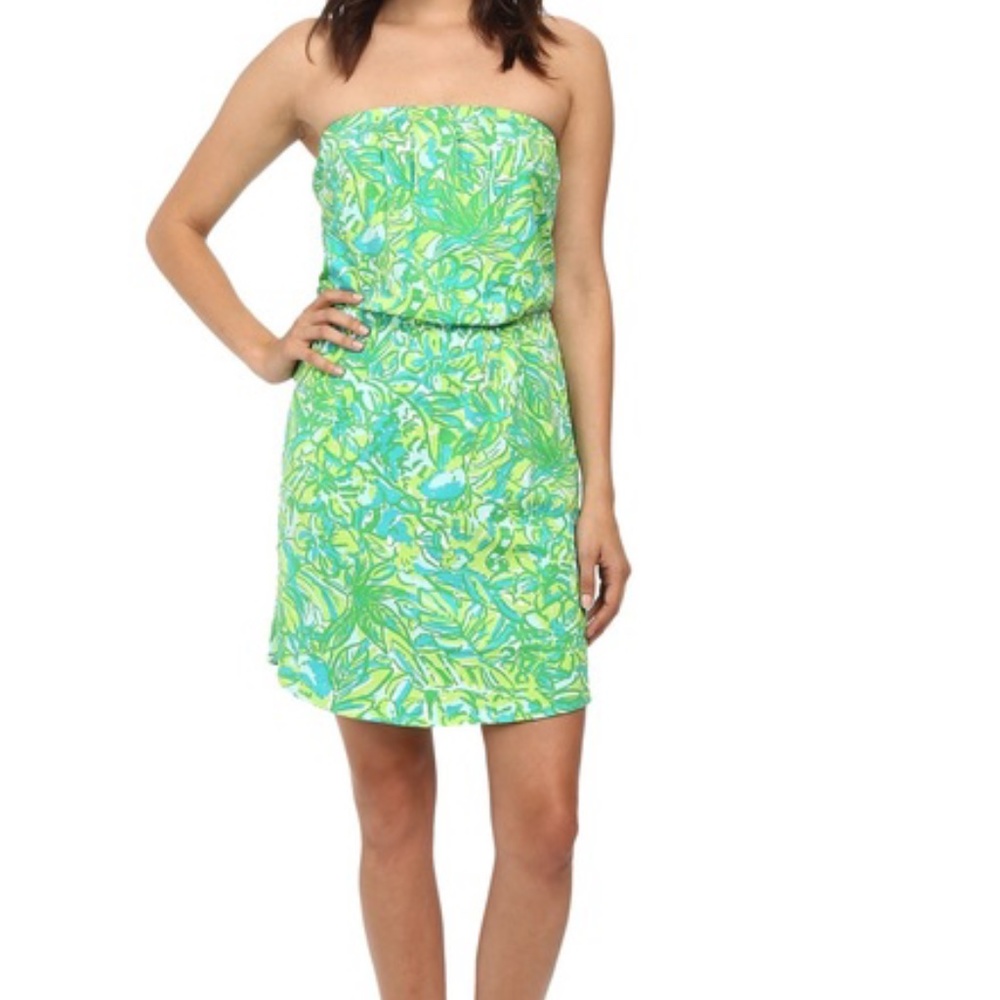 NWT Lilly Pulitzer Green Strapless Dress